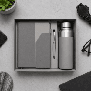 Business Combo Set Grey with Steel Bottle