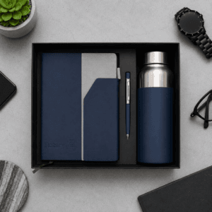 Business Combo Set Blue with Steel Bottle