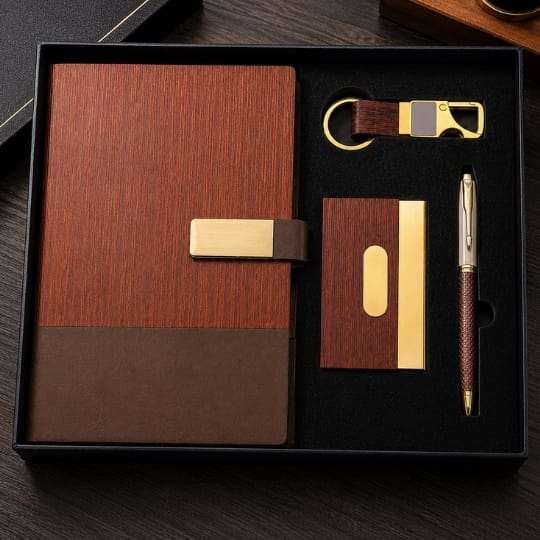 4 in 1 Gift Set - Wooden Look Premium