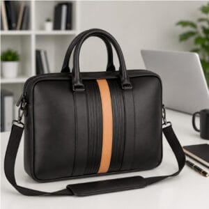 Portfolio Faux Leather Bag Black